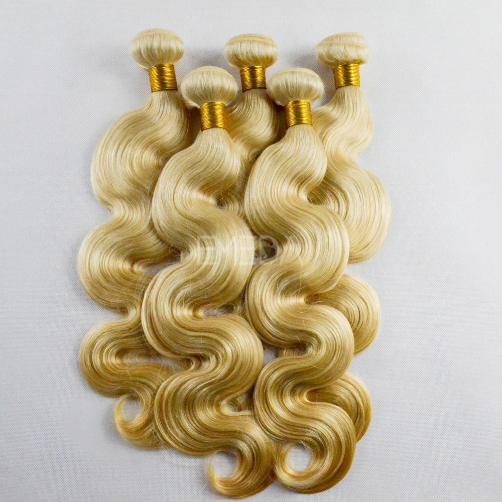 Sew in human hair extensions blonde body wave hair weft CX0024